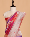 Red Lehariya Saree in Silk