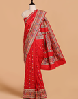 Red without Zari Saree in Silk