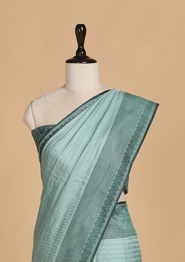 Sea Green without Zari Saree in Silk