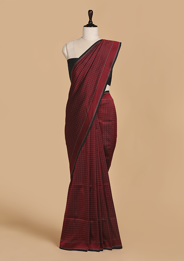 Black without Zari Saree in Silk