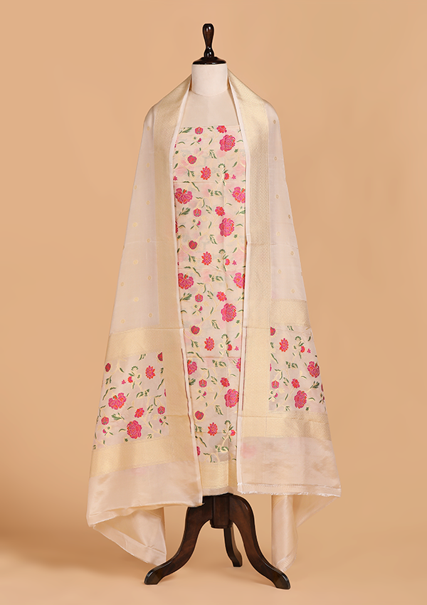 Off White Jaal Dress in Silk