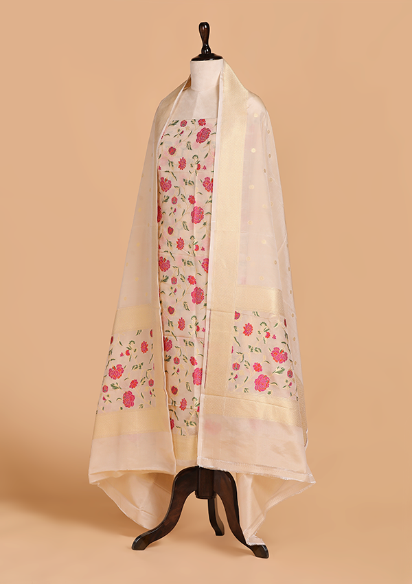 Off White Jaal Dress in Silk