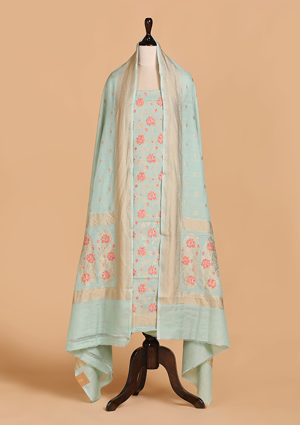 Firozi Jaal Dress in Georgette Tussar