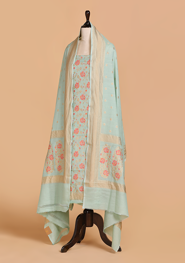 Firozi Jaal Dress in Georgette Tussar