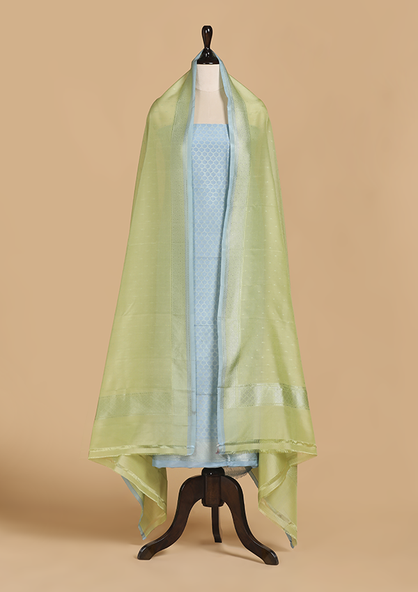 Pista Green without Zari Dress in Silk