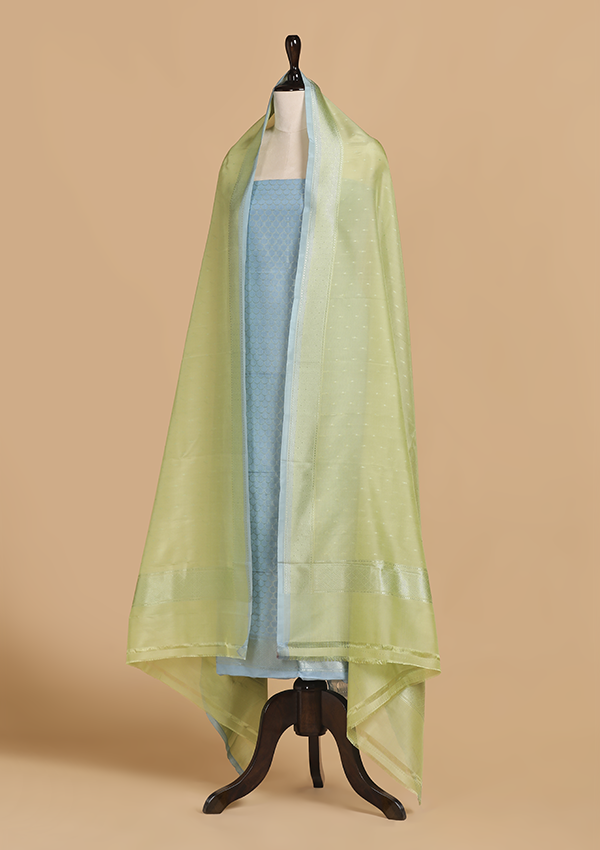 Pista Green without Zari Dress in Silk