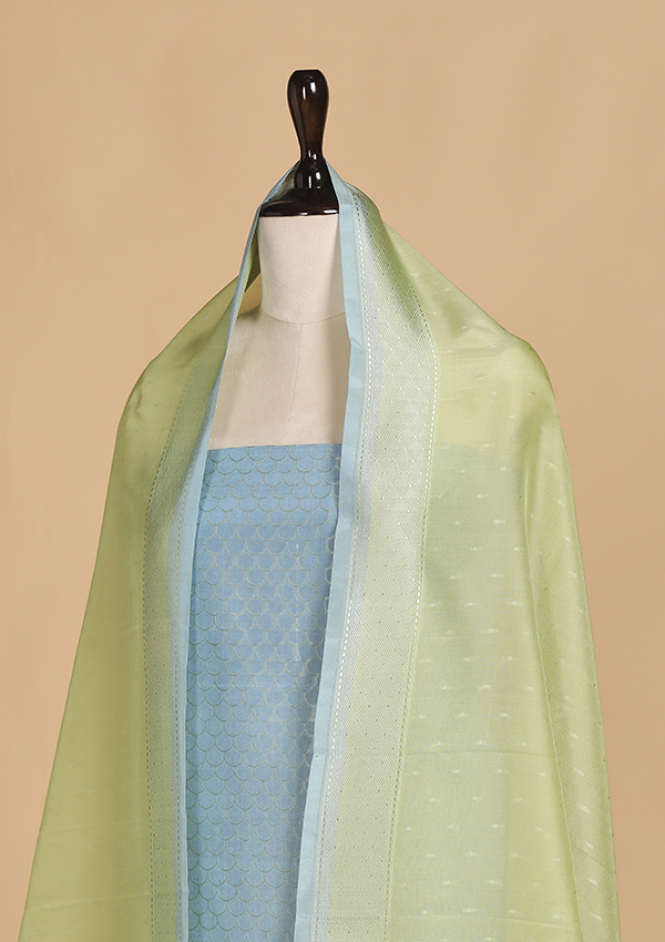 Pista Green without Zari Dress in Silk