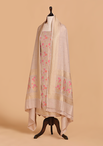 Grey Jaal Dress in Georgette Tussar