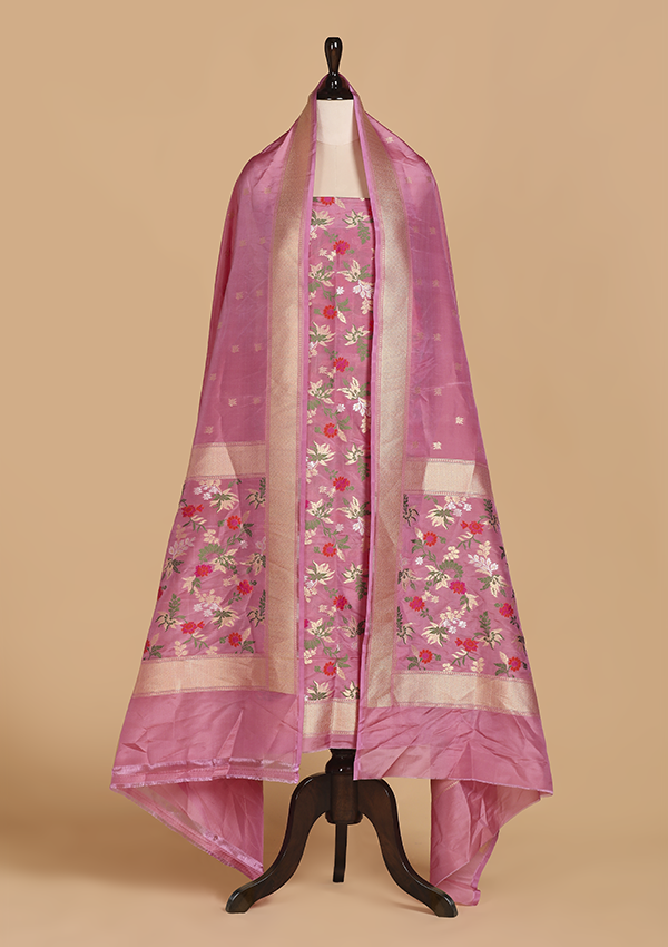 Pink Jaal Dress in Silk