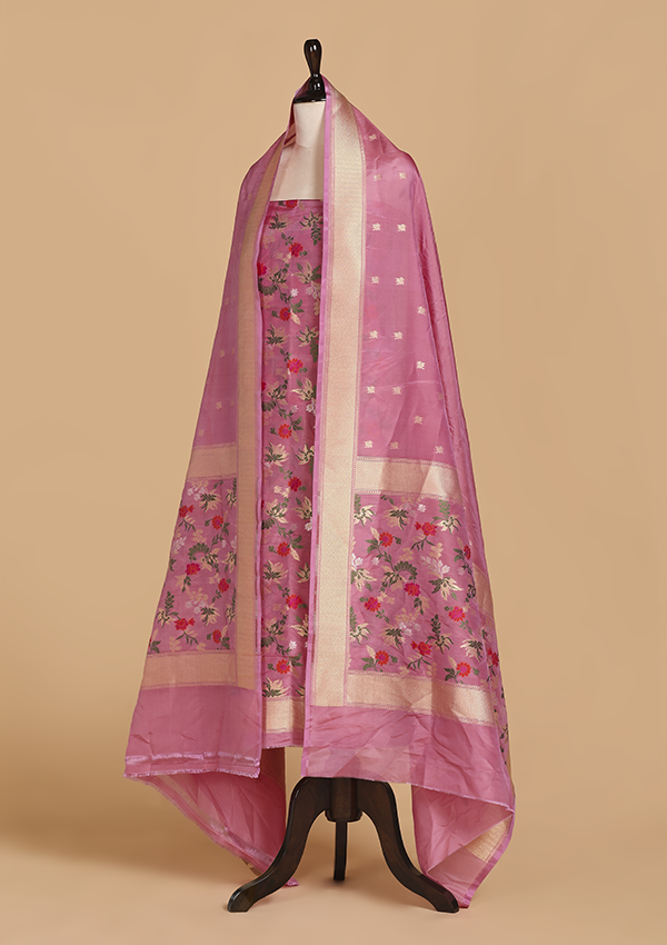 Pink Jaal Dress in Silk