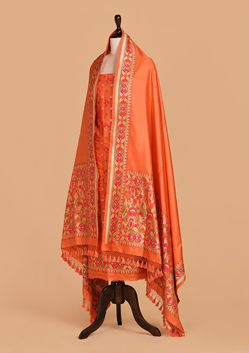 Orange Butti Dress in Silk