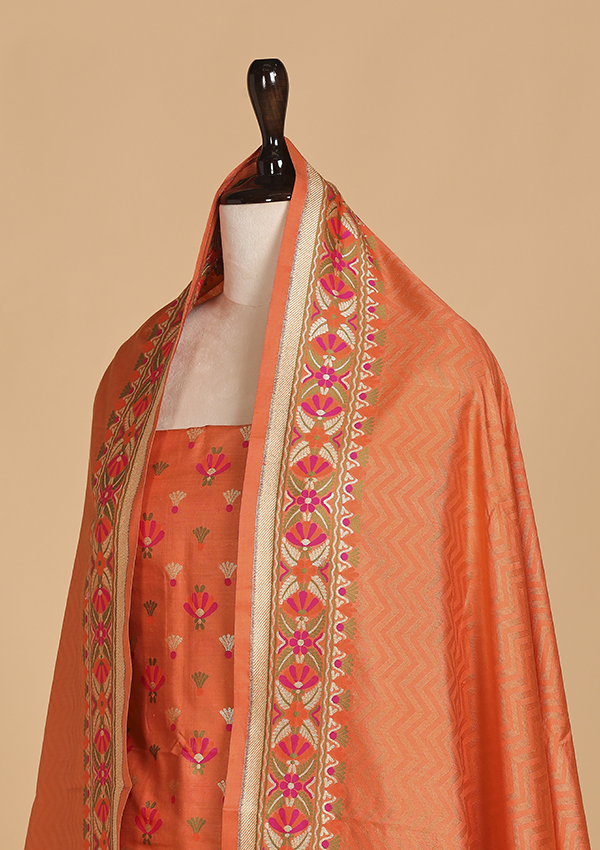 Orange Butti Dress in Silk