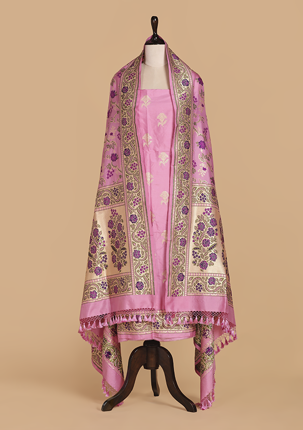 Rose Pink Butta Dress in Silk