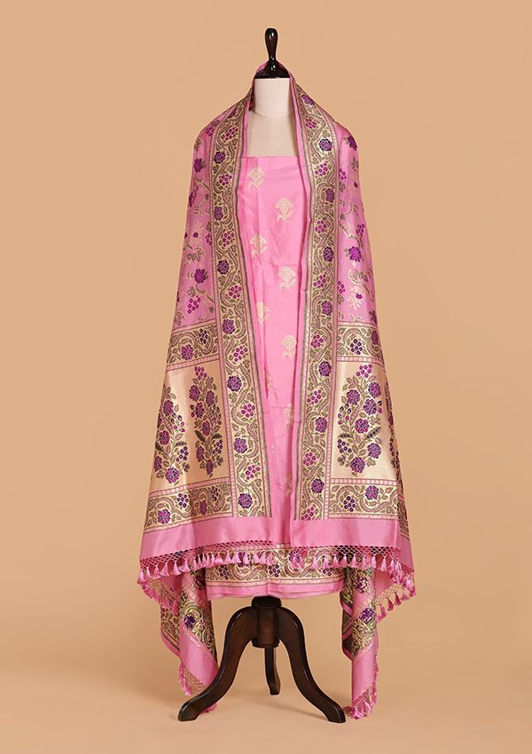 Rose Pink Butta Dress in Silk