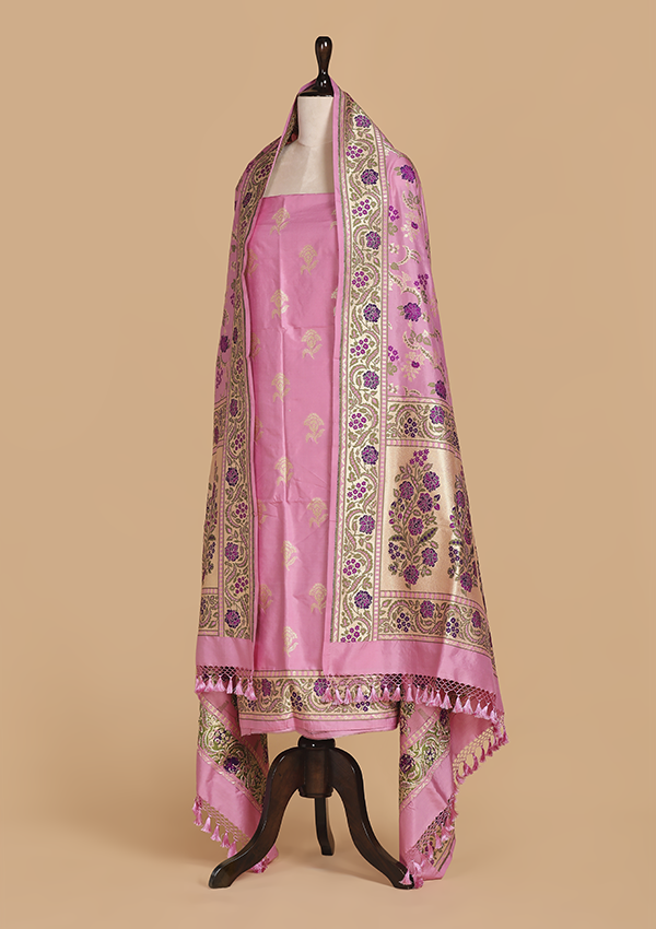 Rose Pink Butta Dress in Silk