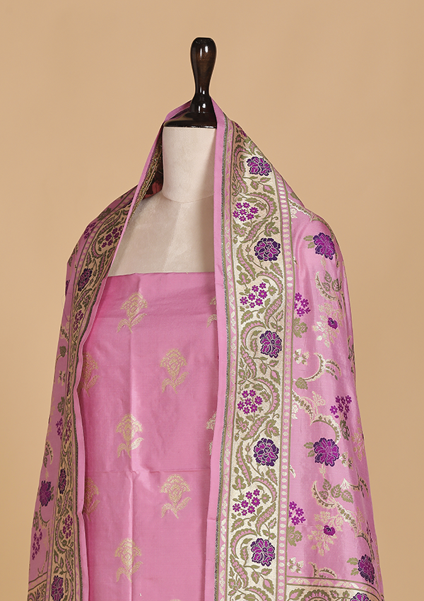Rose Pink Butta Dress in Silk