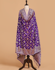 Purple Jaal Dupatta in Silk