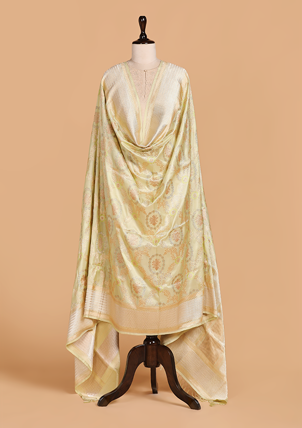Pista Jaal Dupatta in Silk