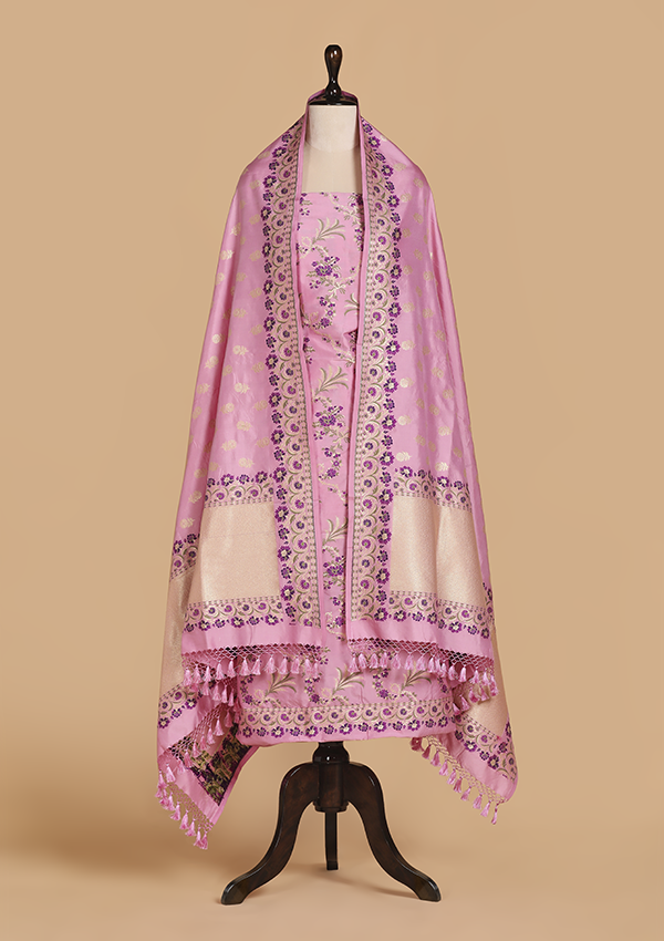 Light Pink Jaal Dress in Silk