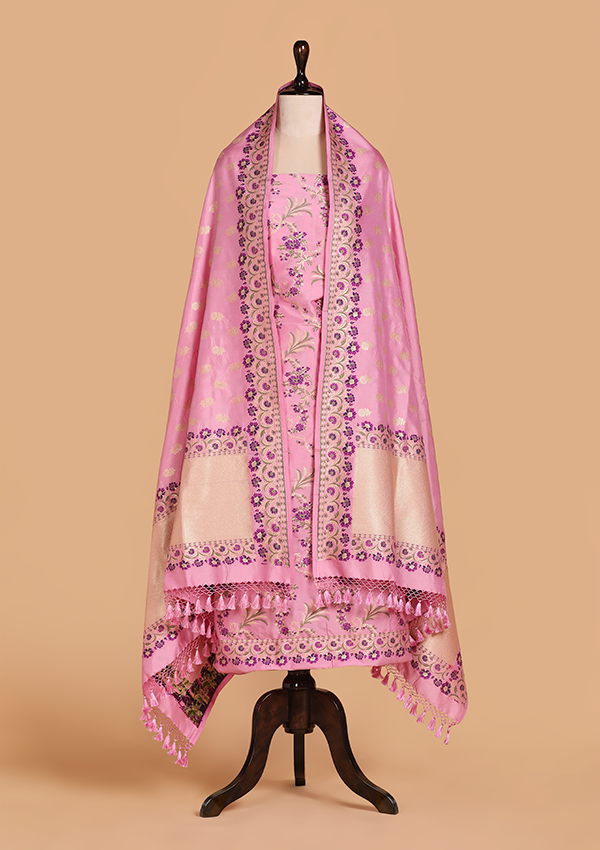Light Pink Jaal Dress in Silk