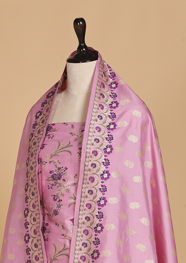 Light Pink Jaal Dress in Silk