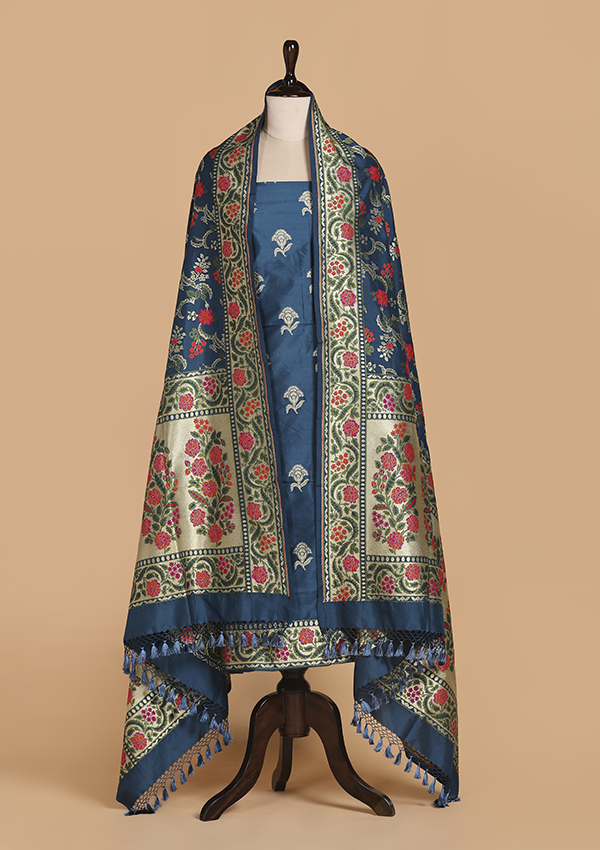Peacock Butta Dress in Silk