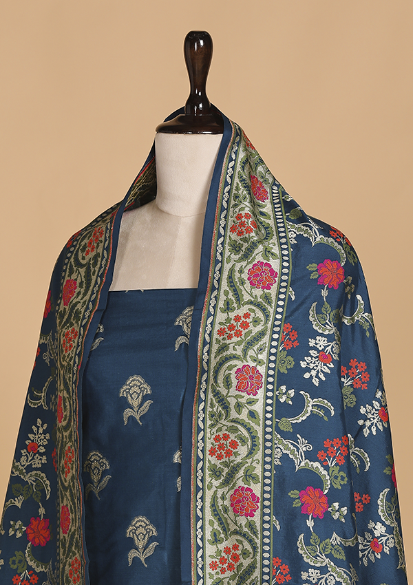 Peacock Butta Dress in Silk