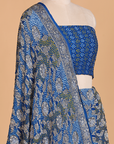 Royal Blue Jaal Bandhani Saree in Georgette