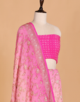 Pink Jaal Bandhani Saree in Georgette