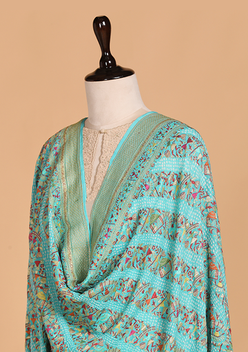 Firozi Lehariya Bandhani Dupatta in Georgette