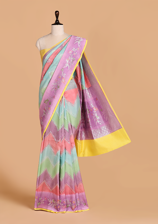 Wine Rangkat Saree in Georgette Tussar