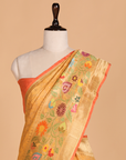 Mustard Yellow Jaal Saree in Georgette Tussar