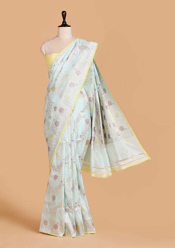 Firozi Jaal Saree in Silk