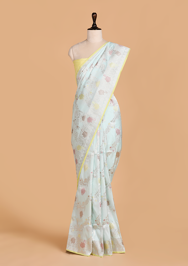 Firozi Jaal Saree in Silk