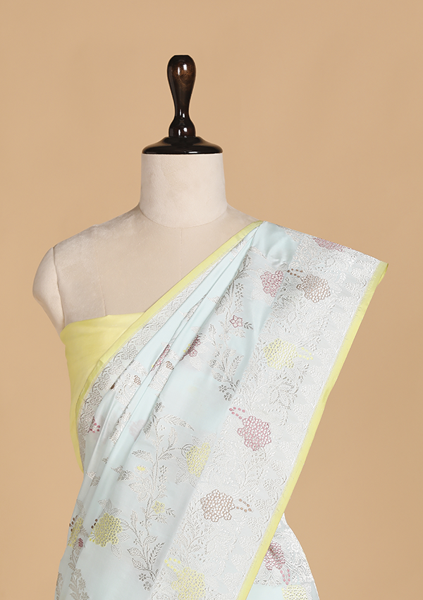 Firozi Jaal Saree in Silk