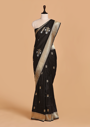 Black Butti Saree in Silk