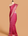 Rani Pink Butti Saree In Silk
