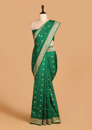 Green Butti Saree in Silk