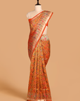 Short Gold Patola Saree In Silk