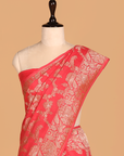 Tomato Red Jaal Saree In Georgette