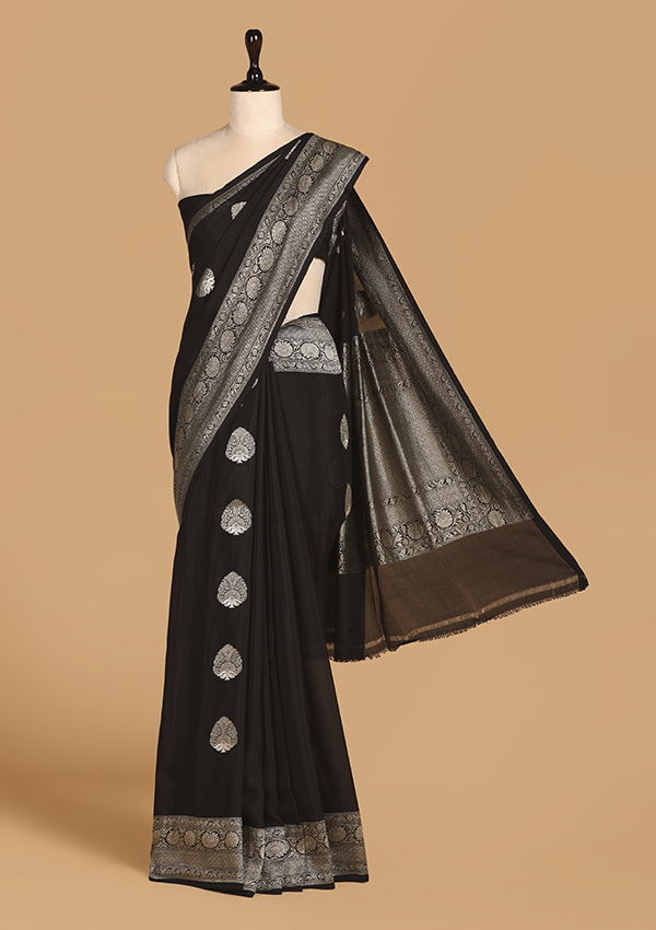 Black Butta Saree in Georgette