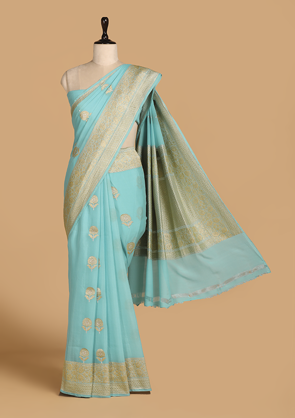 Firozi Butta Saree in Georgette