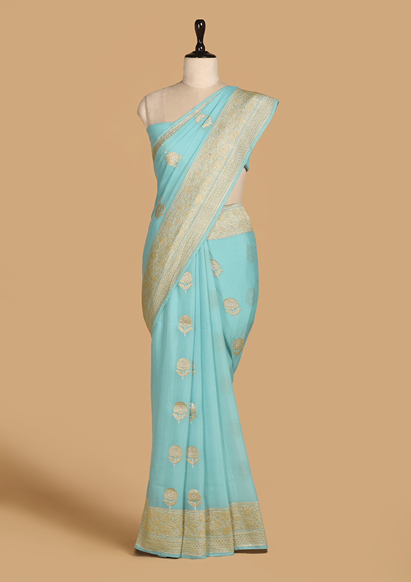 Firozi Butta Saree in Georgette