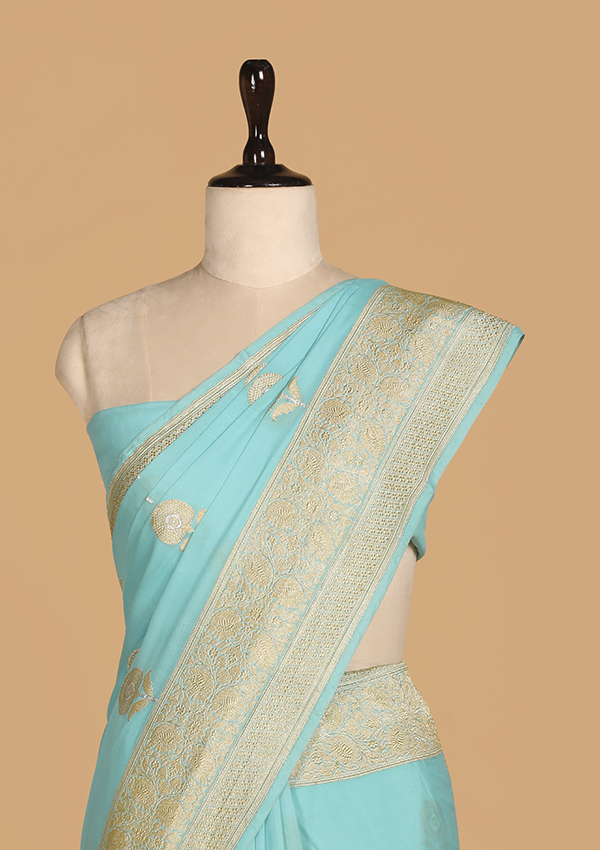 Firozi Butta Saree in Georgette