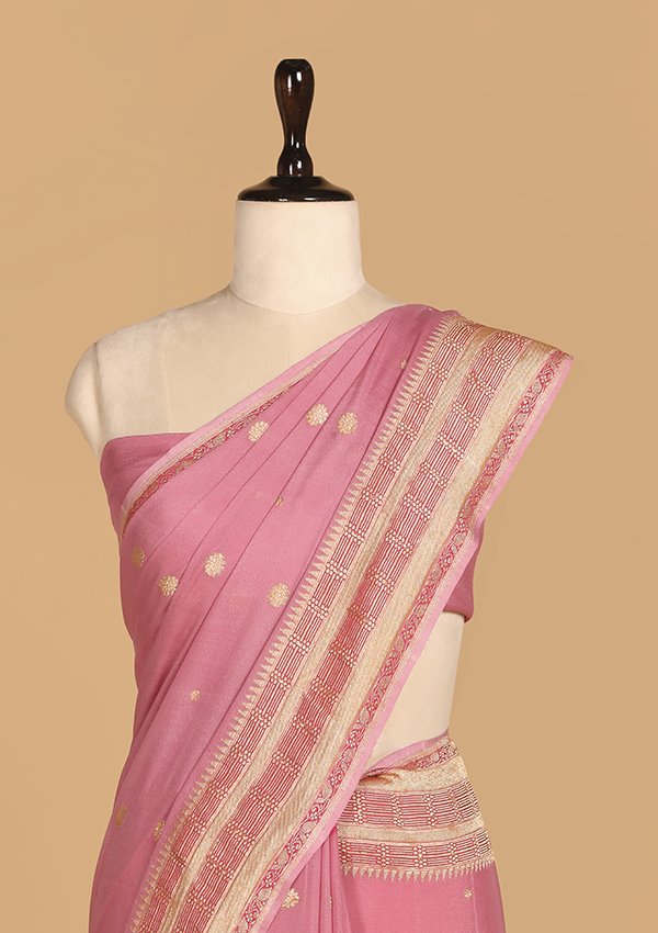 Lavender Butti Saree in Georgette