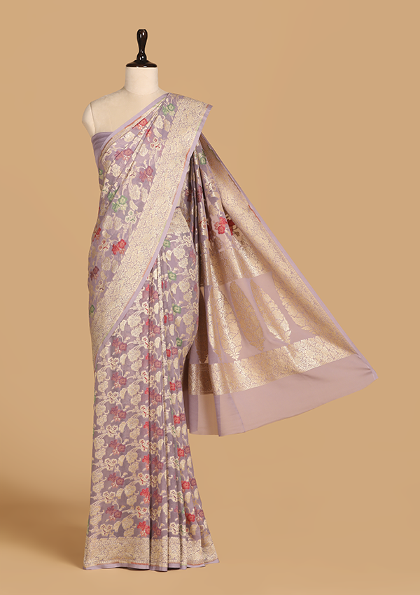 Mauve Jaal Saree in Georgette