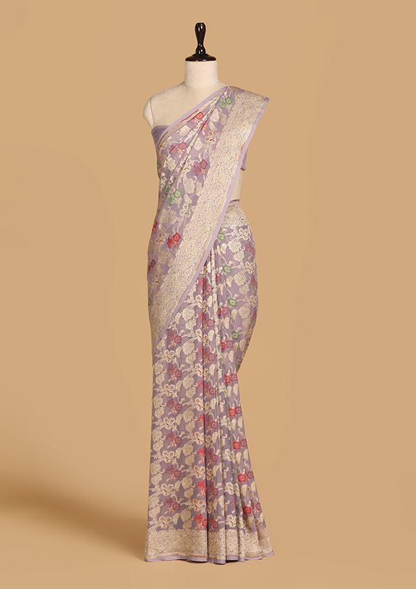 Mauve Jaal Saree in Georgette