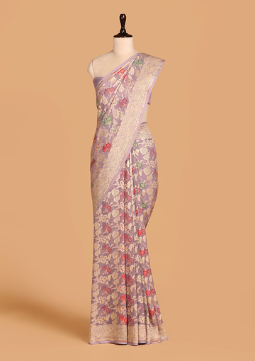 Mauve Jaal Saree in Georgette