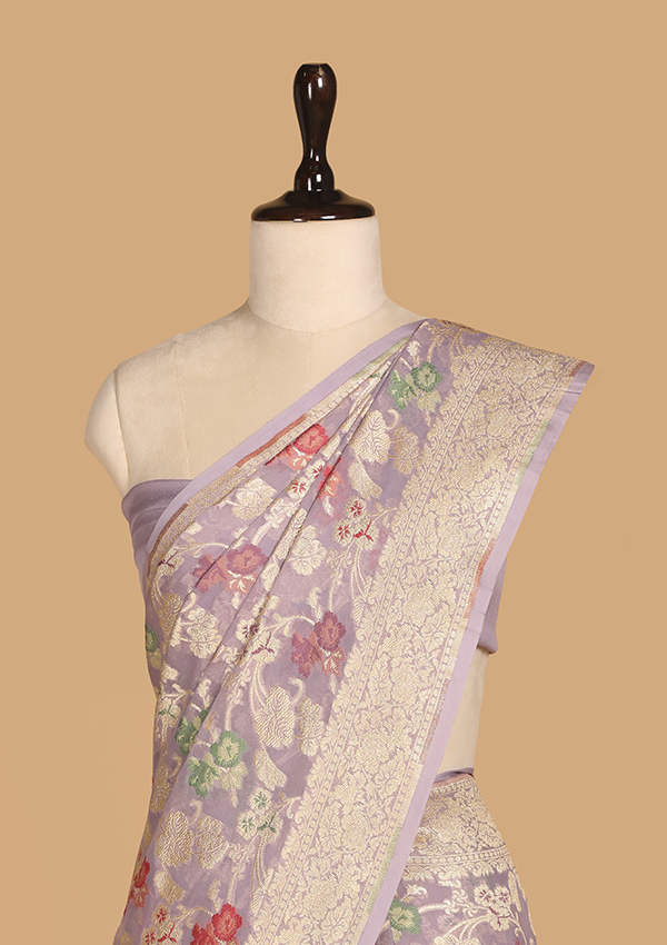 Mauve Jaal Saree in Georgette