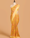 Yellow Jaal Saree In Georgette Tussar